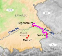Cycle route from Regensburg to Passau