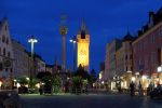 The market place in Straubing at night (Bavarian Danube between Regensburg and Passau)