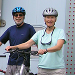 Betsy cycling the Danube in Germany