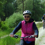 Rosie cycling the Danube between Ulm and Regensburg